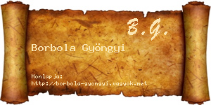 Borbola Gyöngyi névjegykártya