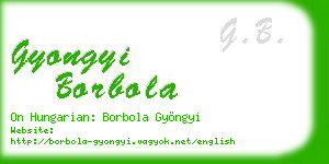 gyongyi borbola business card